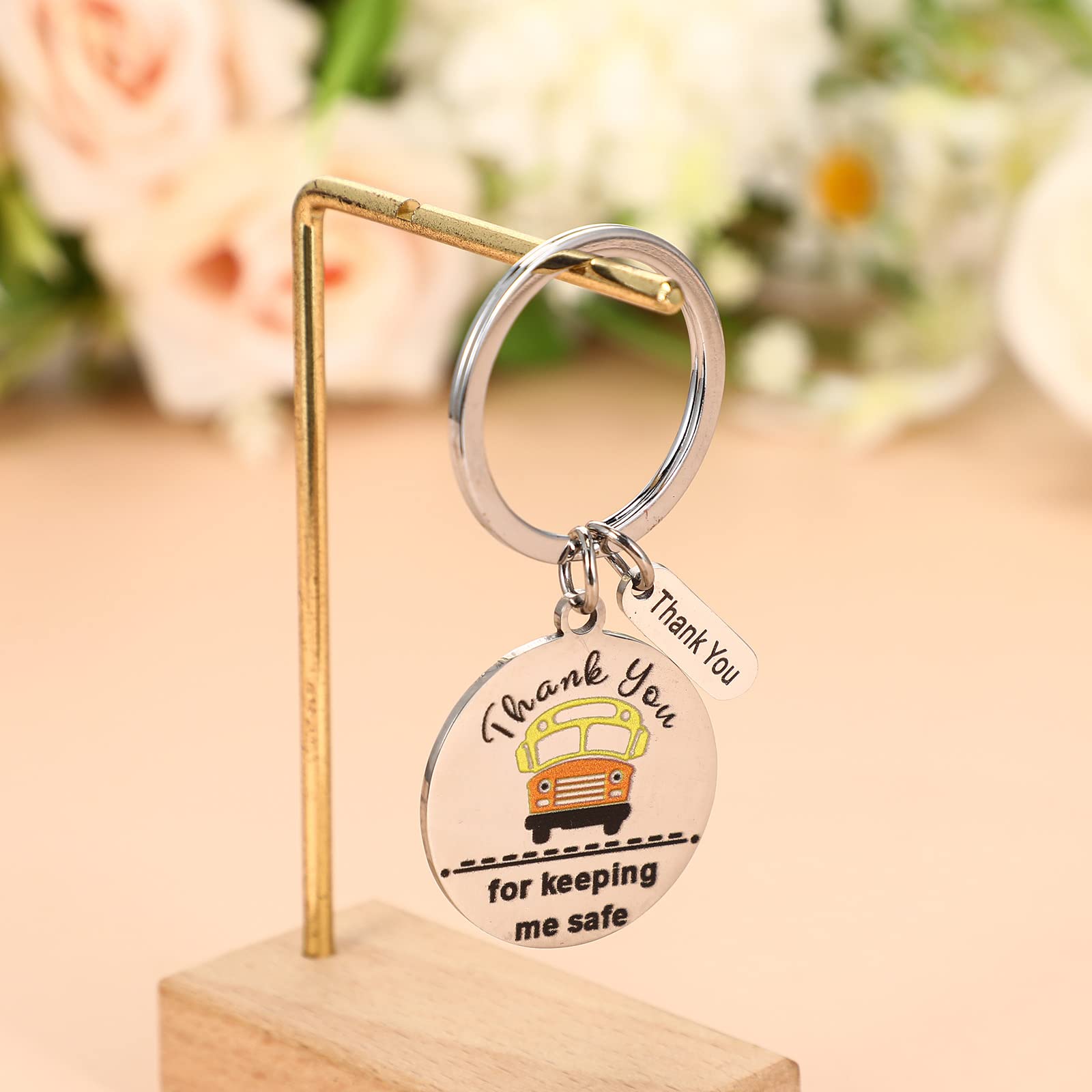 Yinkin 6 Pcs School Bus Driver Appreciation Gifts Bulk Bus Driver Keychains Thank You Gift for Bus Driver Gifts for Men Women New Driver Retirement Leaving