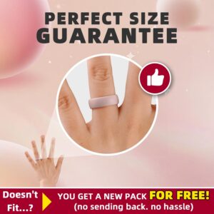 Egnaro Inner Arc Ergonomic Breathable Design, Silicone Rings for Women with Half Sizes, Women's Silicone Wedding Band, 6mm Wide - 2mm Thick