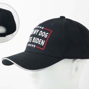 Even My Dog Hates Biden Funny Anti Biden Humorous Sarcastic Political Joke Conservative Anti Liberal Pro America Hat Adjustable Baseball Cap Unisex Men&Women Black