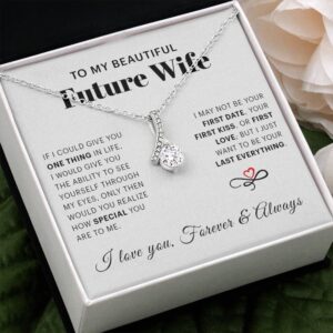 MDPrints To My Soulmate Necklace For Women, Future Wife Necklace, Fiance Gifts For Her, To My Wife Necklace Wedding Anniversary Present For Wife, Beautiful Soulmate Jewelry On Christmas, Stainless