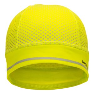 HyperNight Reflective Pony Tail Beanie Hi Vis Yellow/Geo Print OSFM