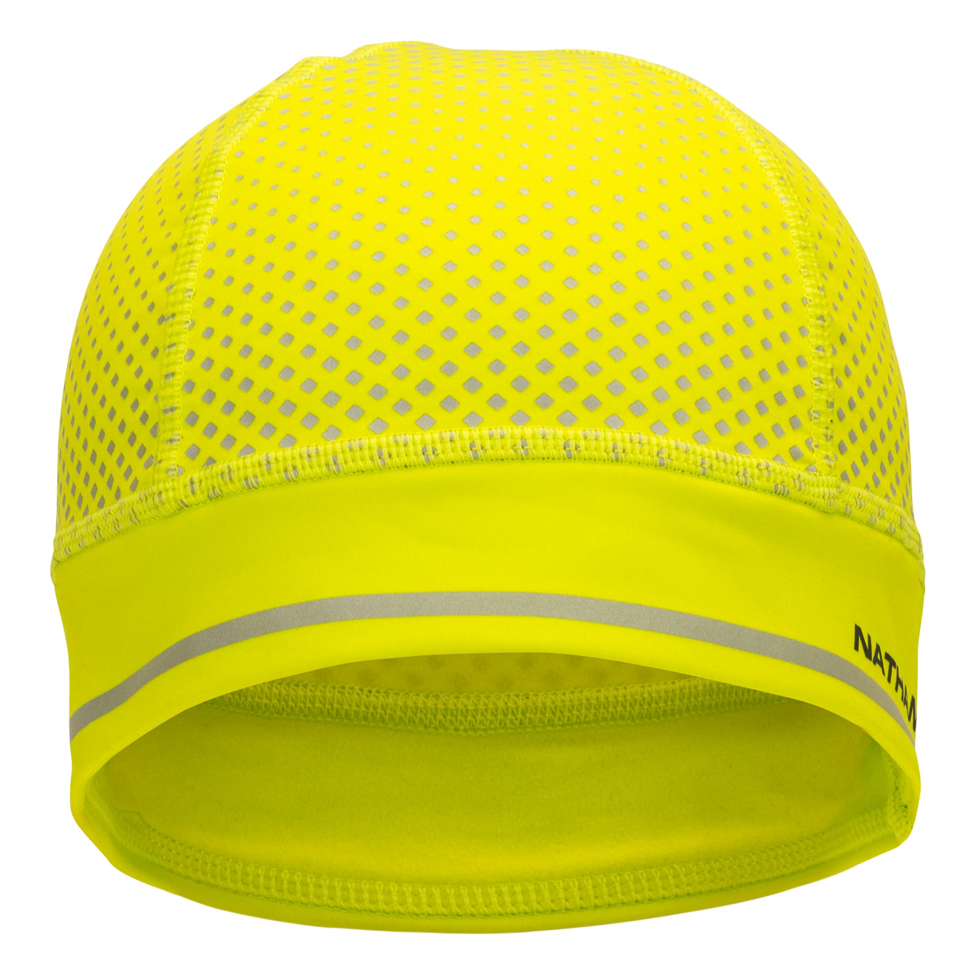 HyperNight Reflective Pony Tail Beanie Hi Vis Yellow/Geo Print OSFM