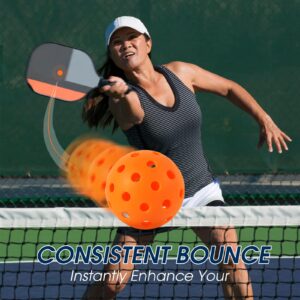 Urspasol Pickleballs Outdoor Play 12 Pcs USAPA Approved Enduring USA Tournament Pickle Balls Balls 40 Holes with Highly Bounce High Visibility with Mesh Bag