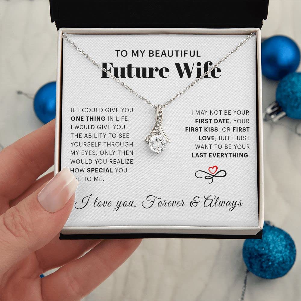 MDPrints To My Soulmate Necklace For Women, Future Wife Necklace, Fiance Gifts For Her, To My Wife Necklace Wedding Anniversary Present For Wife, Beautiful Soulmate Jewelry On Christmas, Stainless