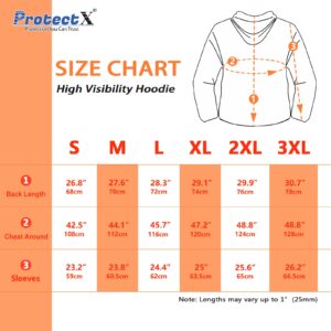 ProtectX 2-Pack Men High Visibility Lightweight Long Sleeve Hoodie, UPF 50+ Sun Protection T Shirts, SPF Outdoor UV Shirt, Orange - 3X Large