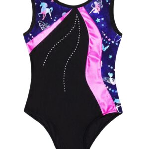 Hansber Kids Girls One Piece Sleeveless Leotard Gymnastics Dancewear Ballet Dance Bodysuit Costume Pink 8