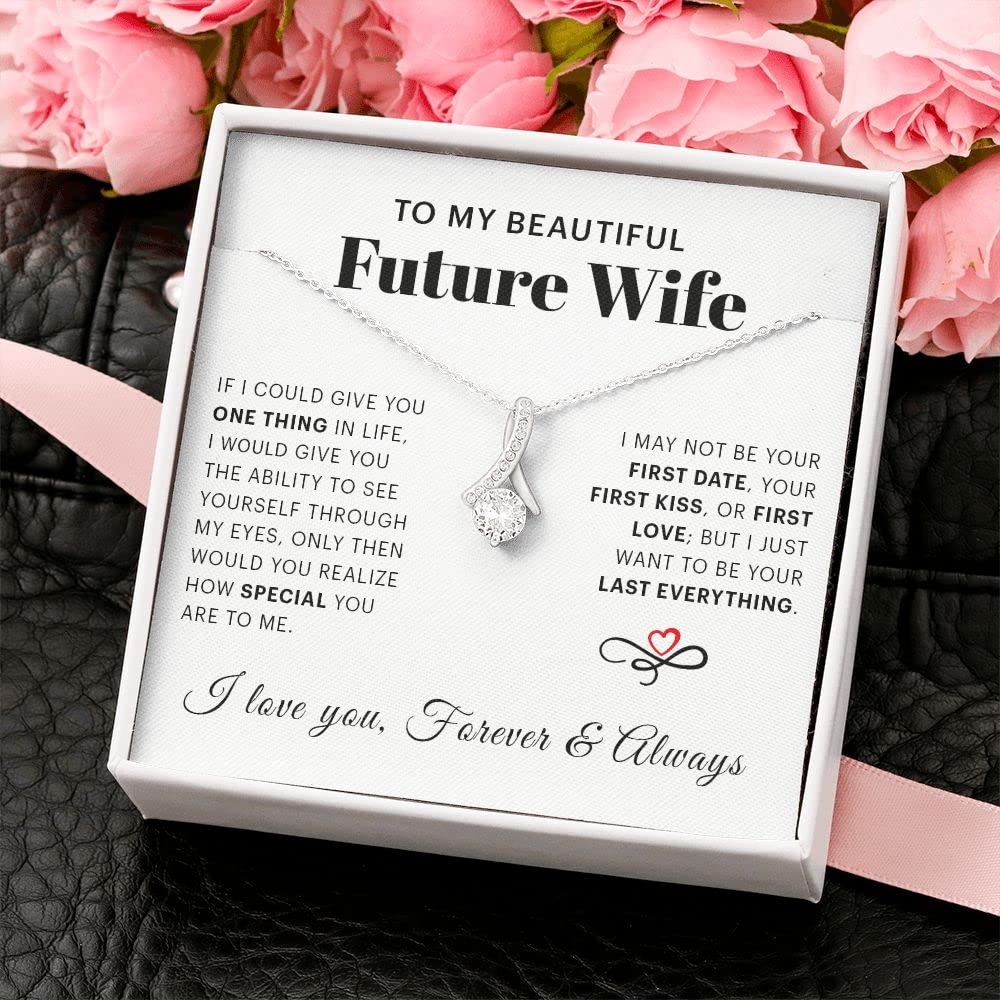 MDPrints To My Soulmate Necklace For Women, Future Wife Necklace, Fiance Gifts For Her, To My Wife Necklace Wedding Anniversary Present For Wife, Beautiful Soulmate Jewelry On Christmas, Stainless