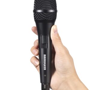 Rannsgeer Dynamic Vocal Handheld Karaoke Microphone with Cable and Carrying Case (RM82B)