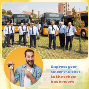 Yinkin 6 Pcs School Bus Driver Appreciation Gifts Bulk Bus Driver Keychains Thank You Gift for Bus Driver Gifts for Men Women New Driver Retirement Leaving