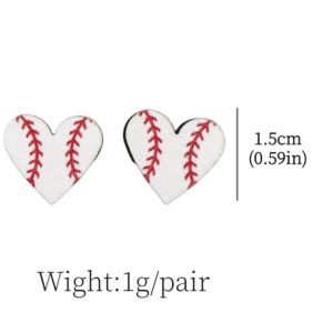 twinkle eye Ball Sports Accessories Heart Shaped Sports Baseball Studs Soccer Earrings Studs Fashion Cute for Women Jewelry