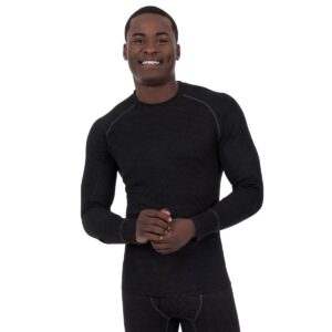 Fruit of the Loom Signature Men's Grid Tech L3 Thermal Base Layer Top, X-Large, Black Soot