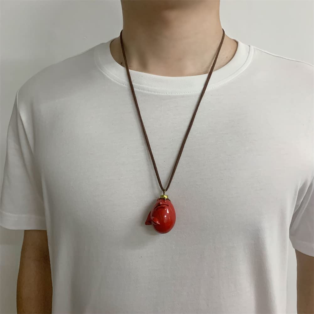 LUFOYOU Crimson Behelit Necklace Pendant,1997 Guts The Egg Of King Keychain Cosplayer Prop Gift for Men Women