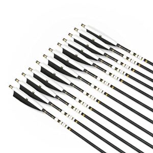 pmz archery 31" mix carbon arrow 6pcs 12pcs for hunting recurve bow(6pcs,with stickers)