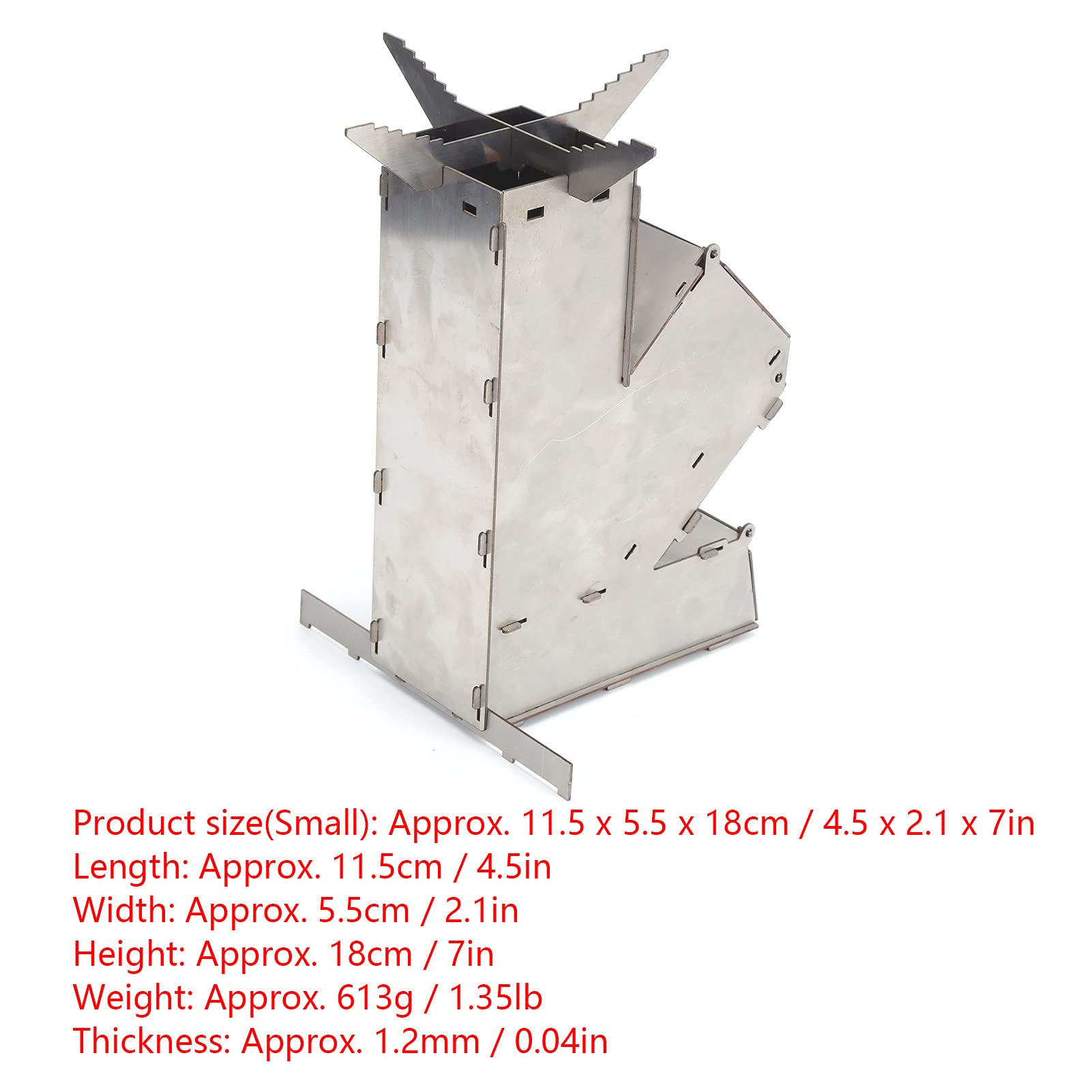 Detachable Camping Wood Stove Rocket Stove Portable Durable Convenient Stainless Steel Detachable Backpacking Stove