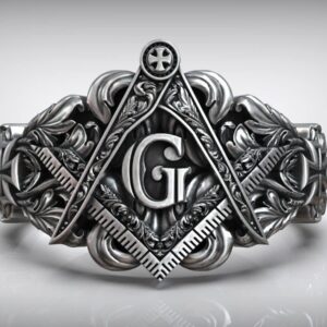 Freemasons Square And Compass Pattern Ring Master Mason Symbol With Engraved Letter Of Providence Handmade Statement Initiation Symbol Vintage Masonry Signet Ring 925 Silver Oxidase