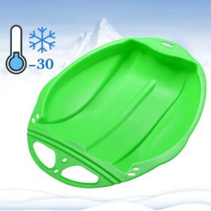 Plastic Snow Sleds for Kids and Adult, Durable Downhill Sprinter Toboggan Snow Sled with 2 Handles, Winter Lightweight Sled,Outdoor Skiing Board Snow Grass Sand Board (Green)