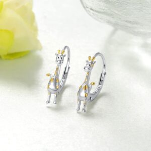 Giraffe Earrings for Women 925 Sterling Silver Giraffe Earrings Cute Animal Giraffe Jewelry for Women Giraffe Gifts for Women