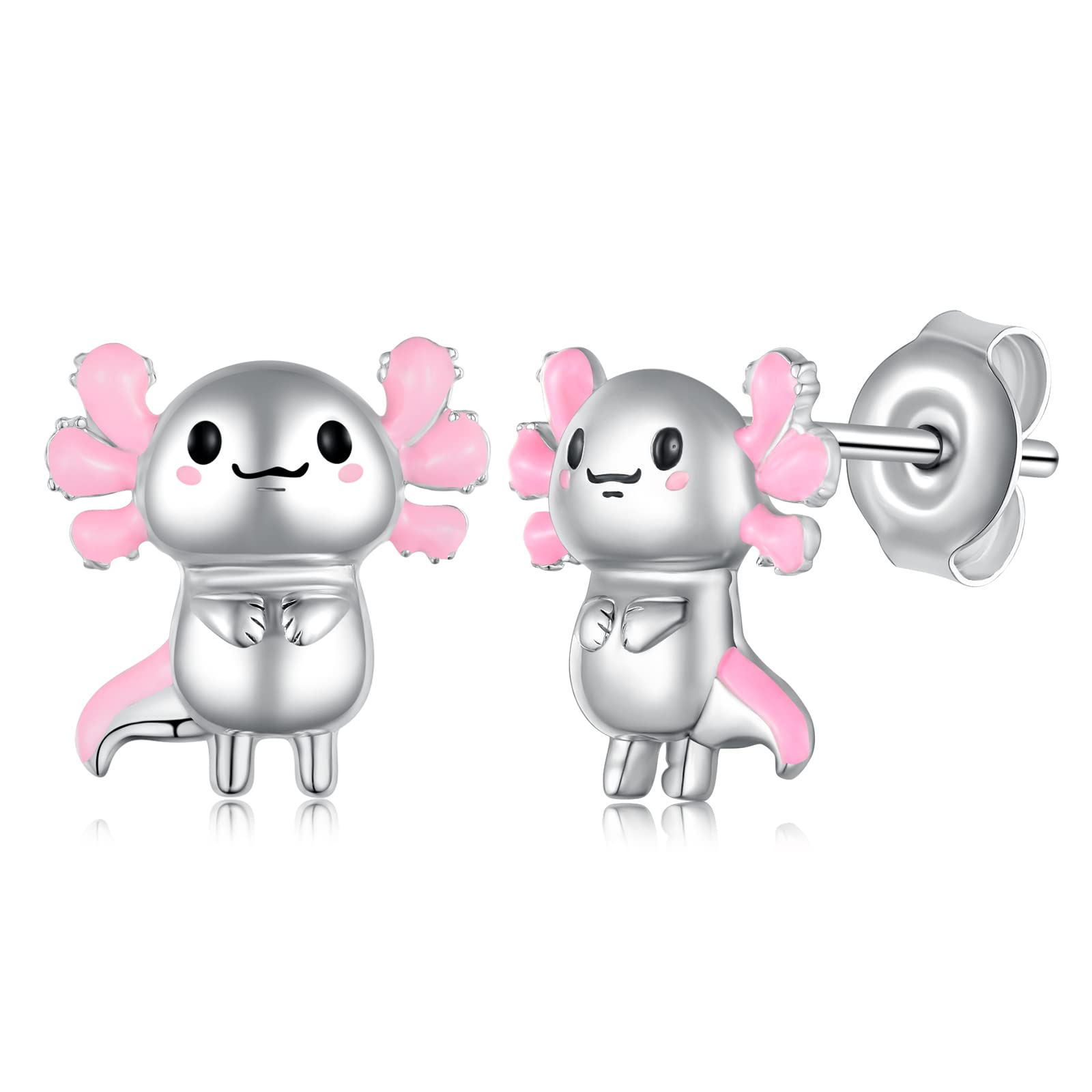 Axolotl Earrings for Women 925 Sterling Silver Axolotl Stud Earrings Cute Animal Axolotl Jewelry for Women Axolotl Gifts