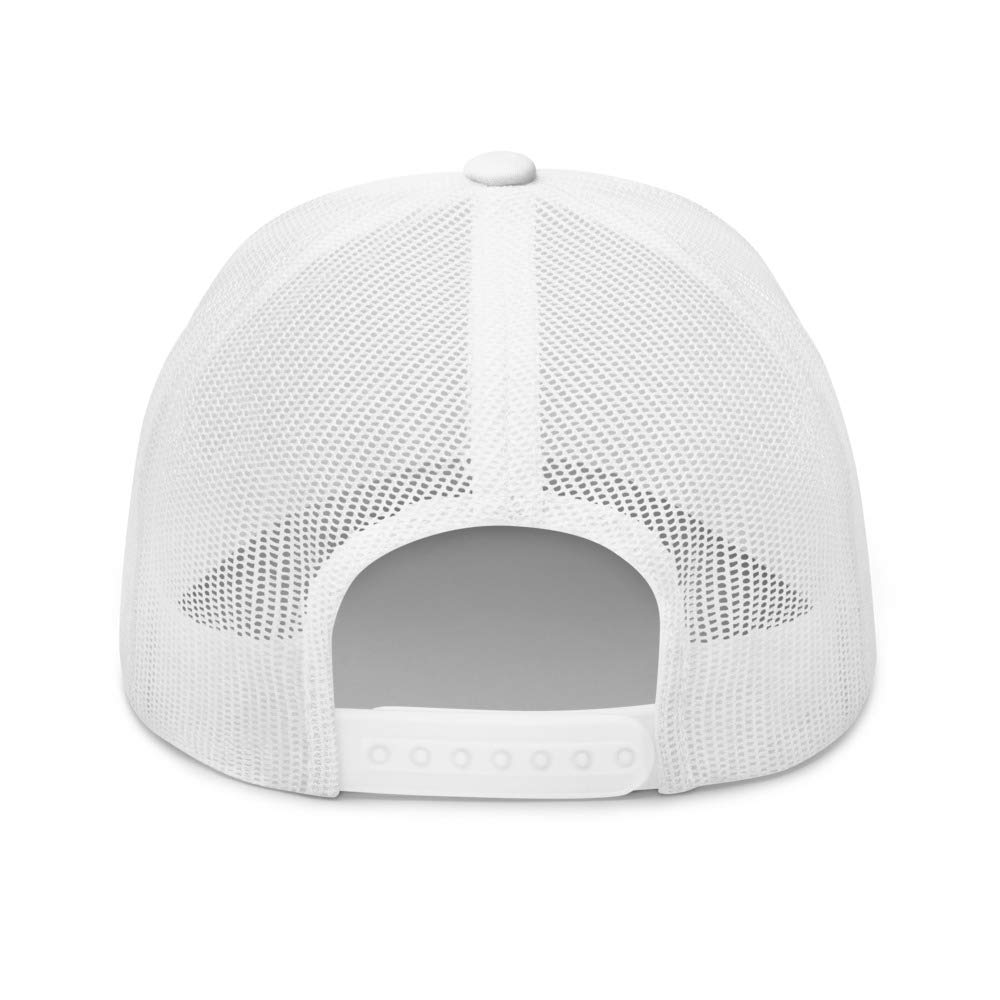 RIVEMUG 818 Tequila Embroidered Trucker Hat Curved Bill Mid Crown Adjustable Mesh Snapback Cap White