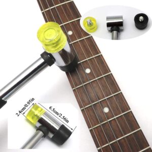 Guitar Tool Kit include Double Headed Guitar Bass Fret Wire Rubber Hammer,Guitar Fret Crown File,Stainless Steel Fret Rocker,Fingerboard Guards Protectors and Grinding Stone for Guitar(7 piece set)