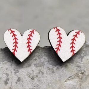 twinkle eye Ball Sports Accessories Heart Shaped Sports Baseball Studs Soccer Earrings Studs Fashion Cute for Women Jewelry