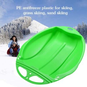 Plastic Snow Sleds for Kids and Adult, Durable Downhill Sprinter Toboggan Snow Sled with 2 Handles, Winter Lightweight Sled,Outdoor Skiing Board Snow Grass Sand Board (Green)