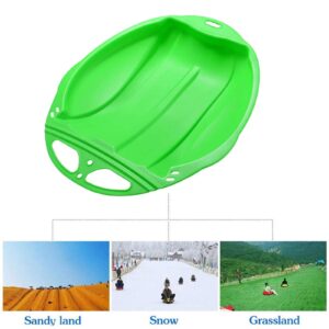 Plastic Snow Sleds for Kids and Adult, Durable Downhill Sprinter Toboggan Snow Sled with 2 Handles, Winter Lightweight Sled,Outdoor Skiing Board Snow Grass Sand Board (Green)