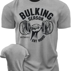 Bulking Season Gym Shirt, Motivational Workout T-Shirts (XL, Bulking Season V2 Grey)