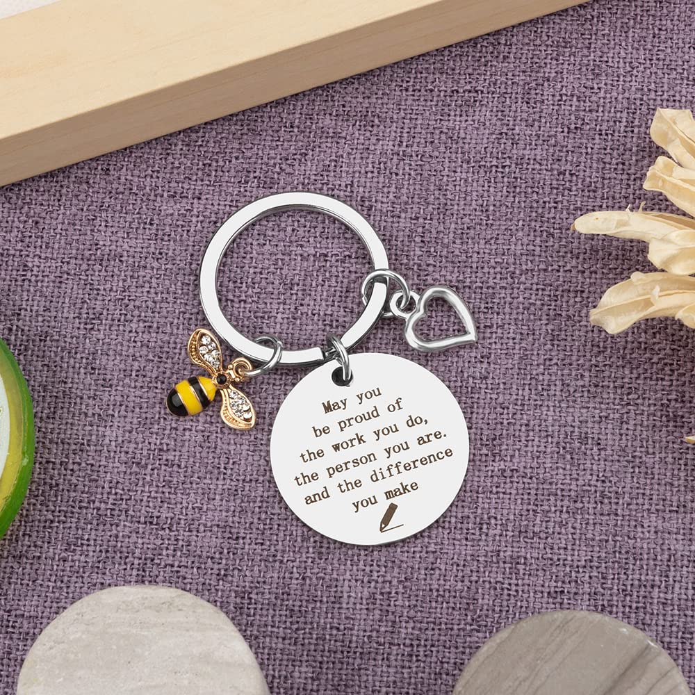 BOMEON Teacher Keychain Gifts For Christmas,Birthday, Appreciation, Thanksgiving , Women, Coworkers