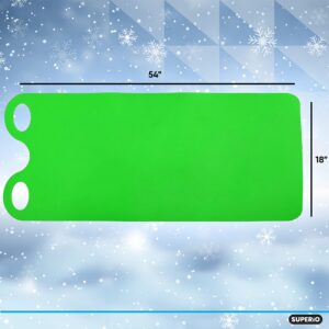 Superio Snow Slider Mat, Flexible Snow Sled Flying Carpet, Roll up Sleds for Kids and Adults 36" and 54" Lightweight Plastic Snowboard Sled (Green)