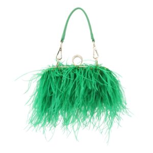 lui sui fluffy ostrich feather tote bags for women feather evening clutch purse bags banquet wedding shoulder handbags