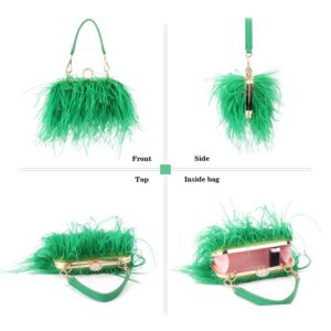 LUI SUI Fluffy Ostrich Feather Tote Bags for Women Feather Evening Clutch Purse Bags Banquet Wedding Shoulder Handbags