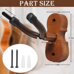 Dulphee Violin Wall Mount Violin Hanger with Bow Hook, Rosewood Violin/Viola Stand Accessories for Home & Studio (Rosewood)