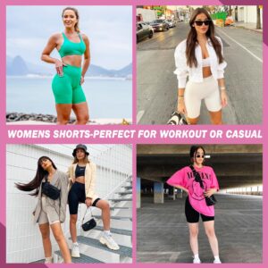 NEW YOUNG Biker Shorts with Pockets for Women High Waisted Tummy Control-8" Womens Bike Shorts for Workout Yoga Athletic