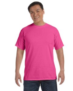 comfort colors men's adult short sleeve tee, style 1717, raspberry, large