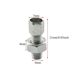 PZRT 4pcs Brake Caliper Barrel Adjusters 6mm Bicycle Brake Parts Silver Barrel Adjuster Bolt with Locknut