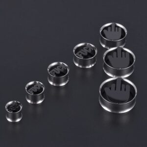 COOEAR Stainless Steel Ear Tunnels, Double Flared Gauges Earrings, Piercing Plugs Expander.