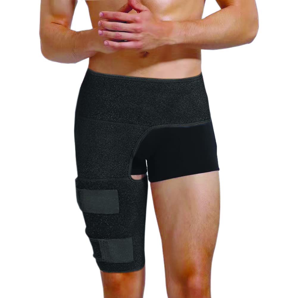 Hip Groin Stabilizer, Groin Wrap for Pain Relief Thigh Compression Sleeve, Hip Joint Pain, Sciatica Nerve Brace Injury, Thigh Leg Compression Support Wrap Sleeve Fits Both Legs Men and Women