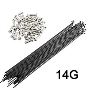 36PCS 14G Bicycle Spokes with Nipples 170mm-290mm Stainless Steel Sliver Bicycle Electric Bike Copper Nipple Road MTB Bike (Color : 180mm)