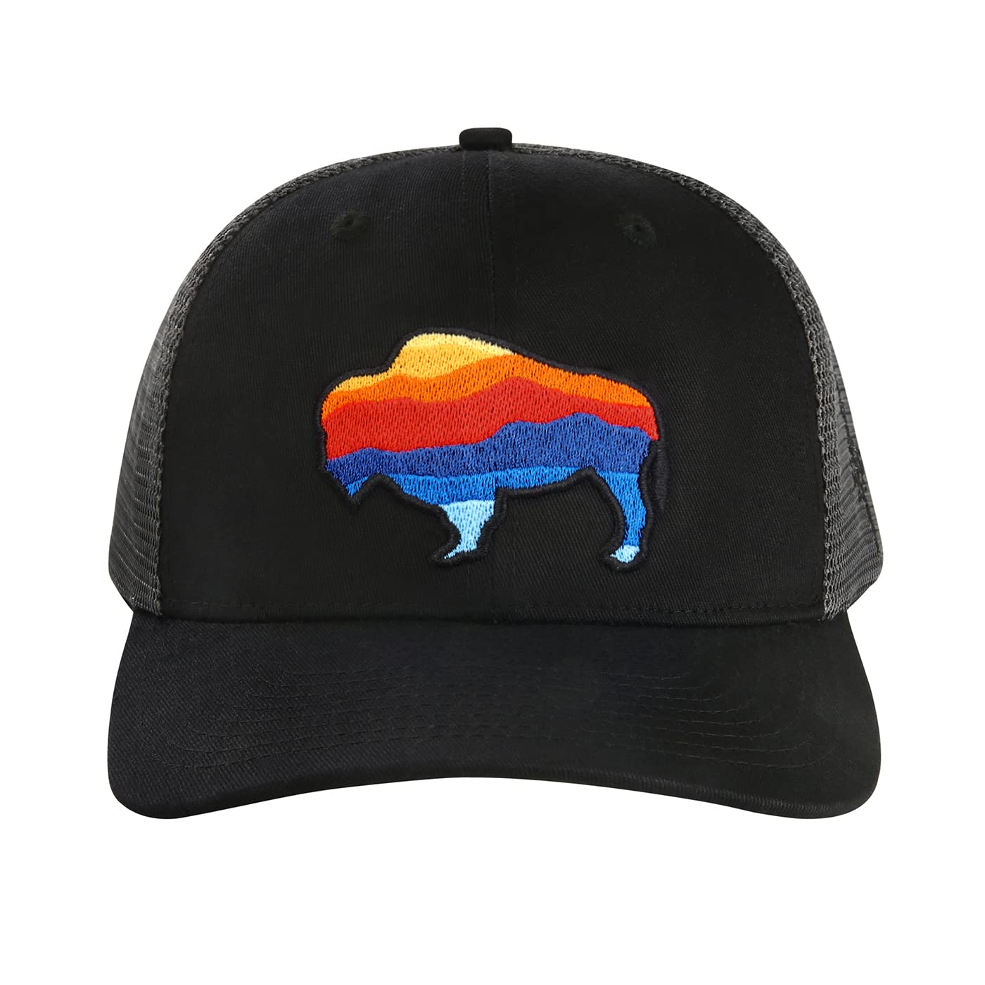 HDE Trucker Hat - Performance Outdoor Snapback Adventure Hats for Men Badlands Bison