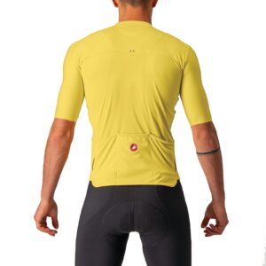 Castelli Men’s Prologo 7 Jersey, UV Sun Protection, Zip Up Quarter Length Sleeve Jersey for Road and Gravel Biking l Cycling - Passion Fruit/Ivory-Avocado Green - 3X-Large