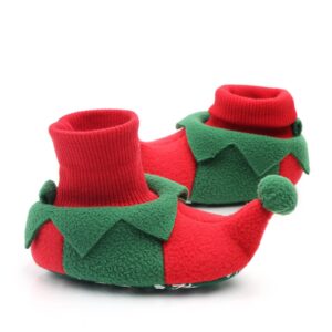 Infant Toddle Footwear Winter Warm Floor Shoes Soft Sole Indoor Warm Christmas Toddler Shoes Baby Rain Boots (B, 6-12 Months)