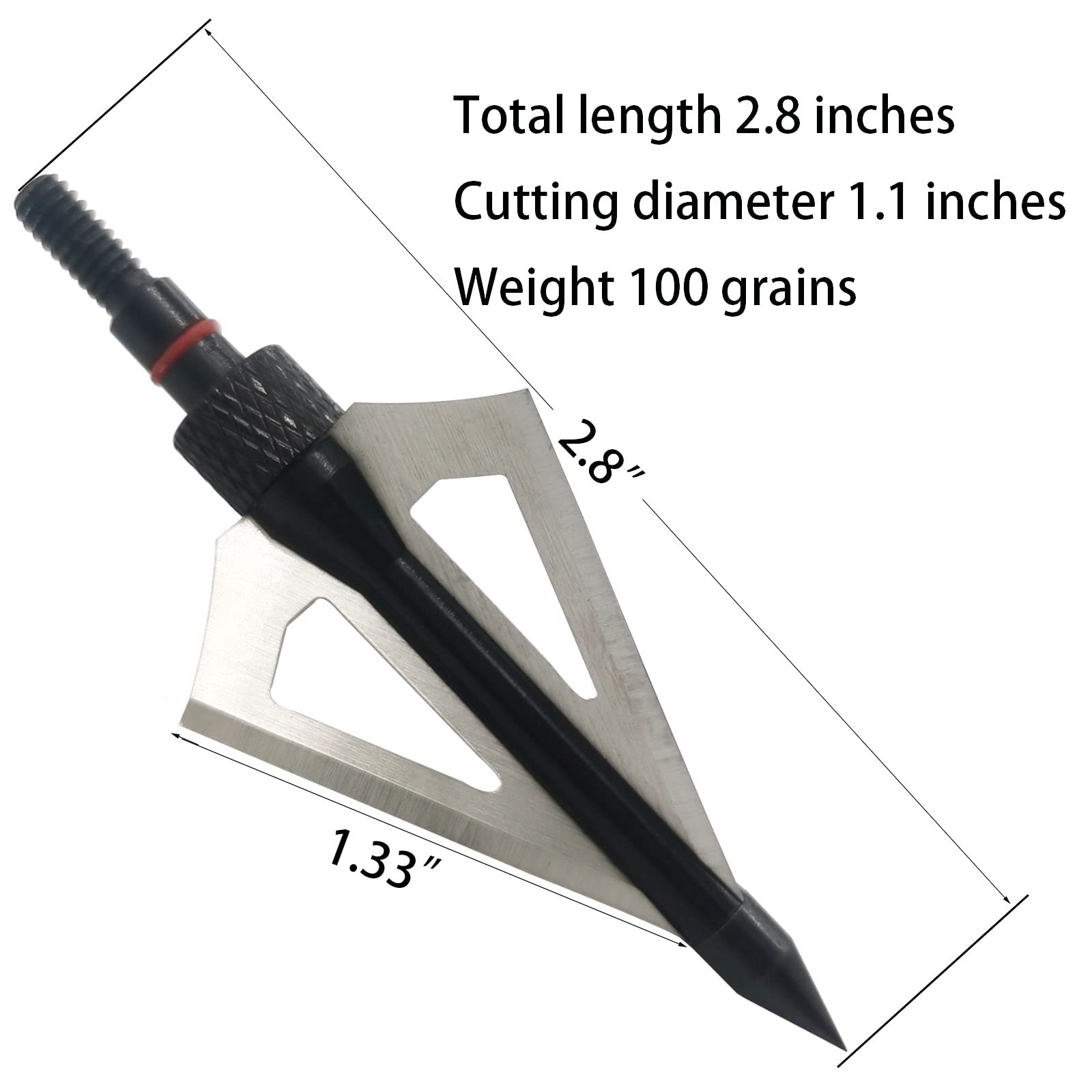 LeeMui Hunting Broadheads 12PK 100 Grains Screw-in Arrow Archery 3 Blades Hunting Heads Arrow Tips Compatible with Crossbow and Compound Bow + 1 PK Broadhead Storage Case (Black)