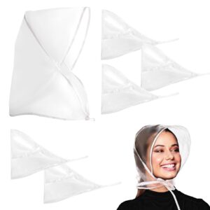 Lusofie 6 Pieces Rain Bonnet with Visor Clear Waterproof Rain Scarf Protect Hairstyle Plastic Rain Hats for Women