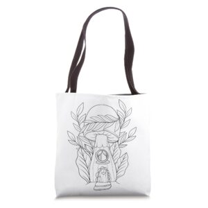 color your own bag goblincore aesthetic coloring tote bag