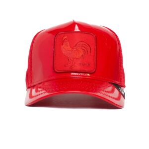 Goorin Bros. The Farm Unisex High Shine Faux Leather Adjustable Snapback Trucker Hat, Big Red, One Size