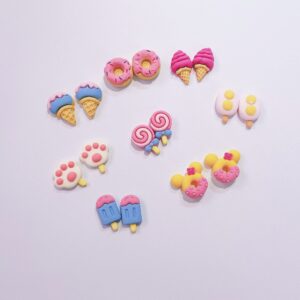 Sweet Donut Stud Earrings Resin Donuts Cake Food Simulate Earrings for Women Jwelry-Resin 1