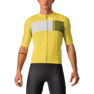 Castelli Men’s Prologo 7 Jersey, UV Sun Protection, Zip Up Quarter Length Sleeve Jersey for Road and Gravel Biking l Cycling - Passion Fruit/Ivory-Avocado Green - 3X-Large