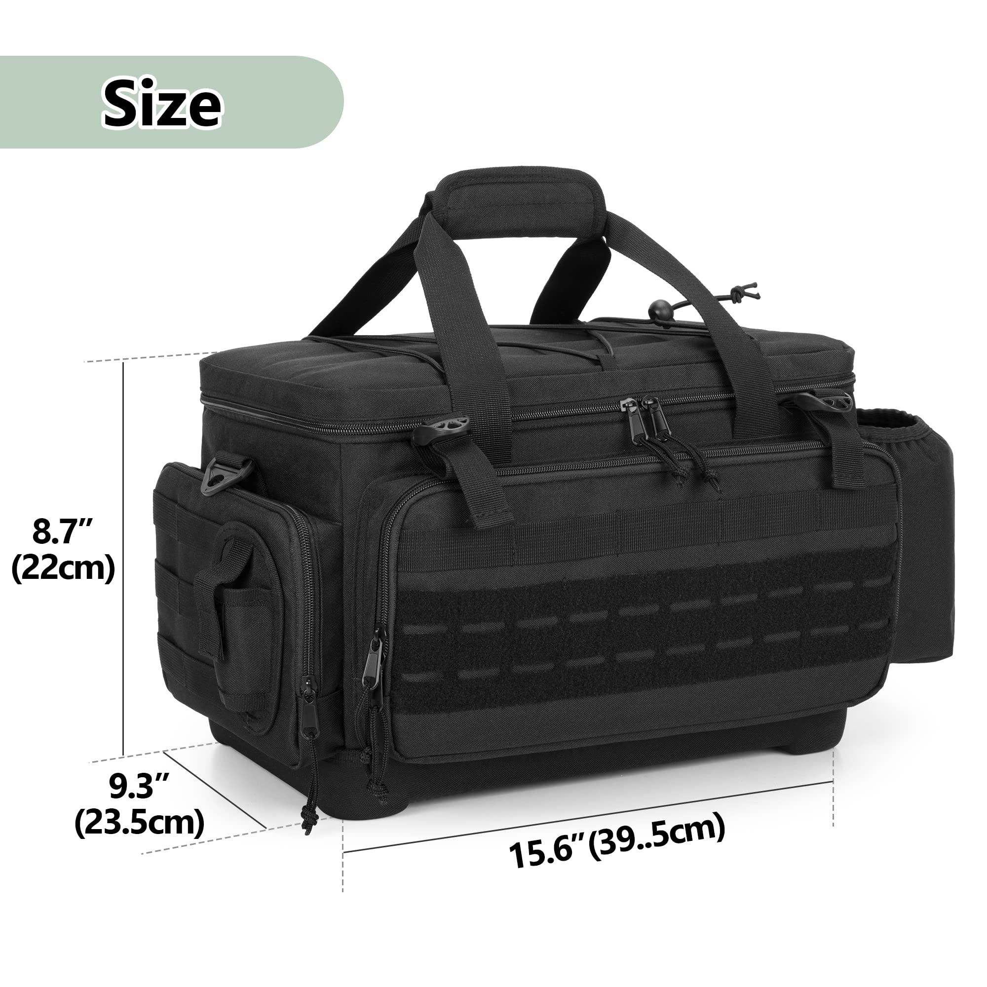 GOBUROS Waterproof Fishing Tackle Bag with Waterproof EVA Bottom (No Tackle Boxes in Package), Soft Tackle Box Storage Bag with Rod Holder, Pliers Storage for Fishing