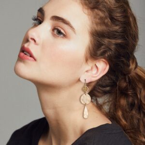 LILIE&WHITE Burnt Gold Boho Earrings For Women Antique Gold Disc Dangle Earrings For Women Geometric Bohemian Earrings Costume Jewelry For Women